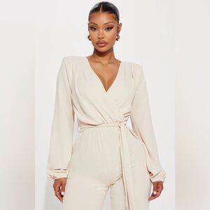 Fashion Nova Mille Jumpsuit- Oatmeal